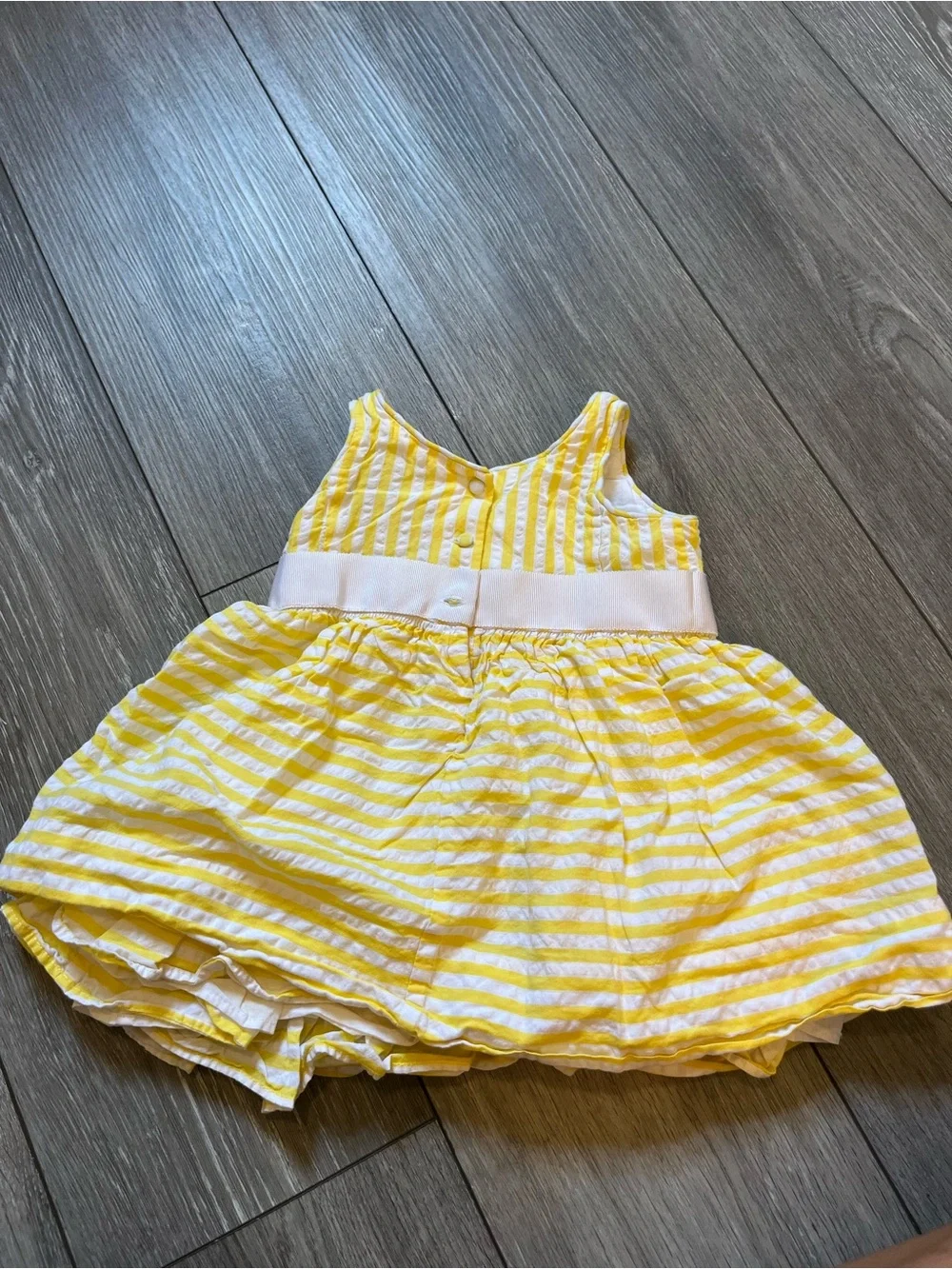 Ralph Lauren 100% Cotton Infant Girls Stripe Yellow Dress